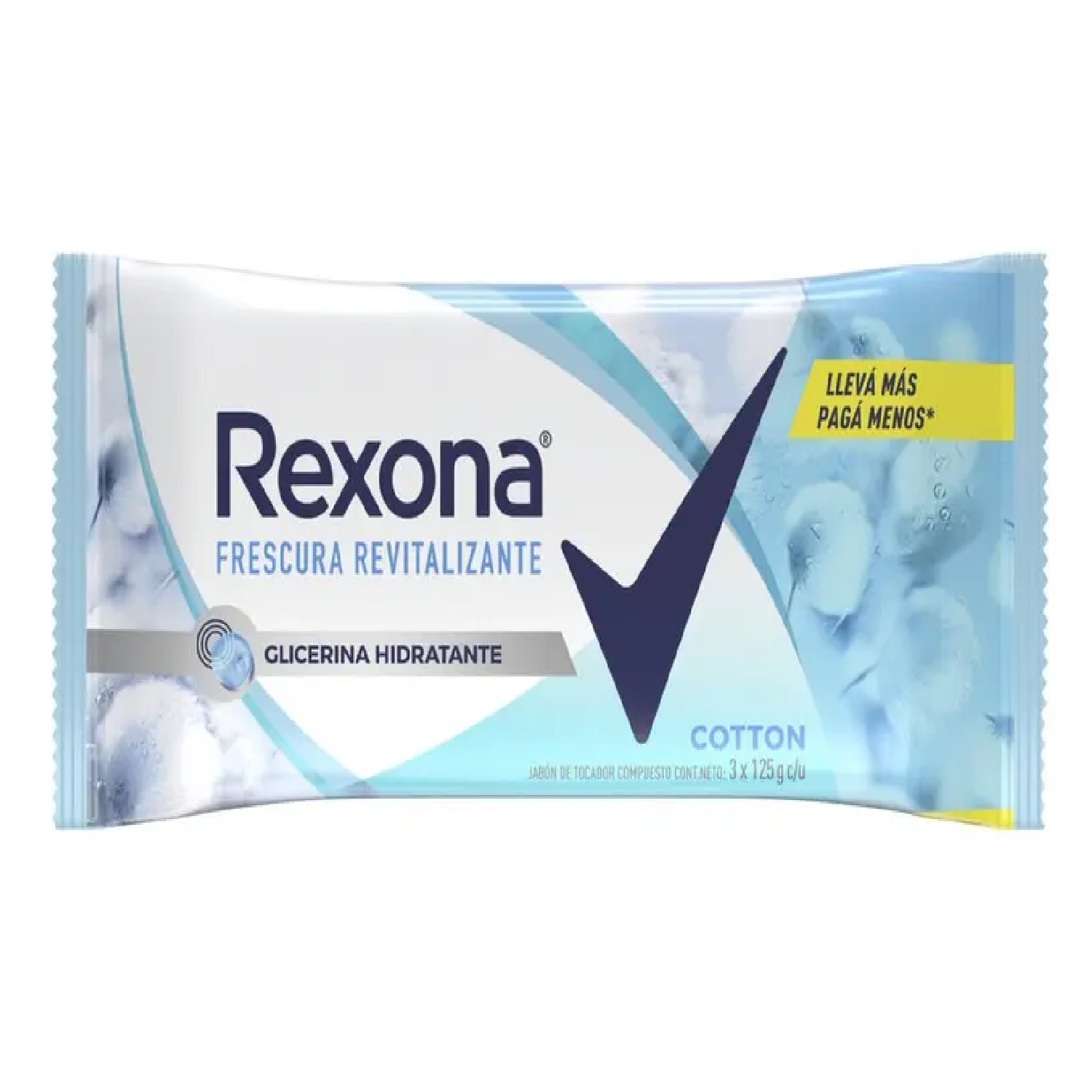 Jabón Rexona Cotton Barra 3x125g Cuidado Y Frescura - Imagen 2