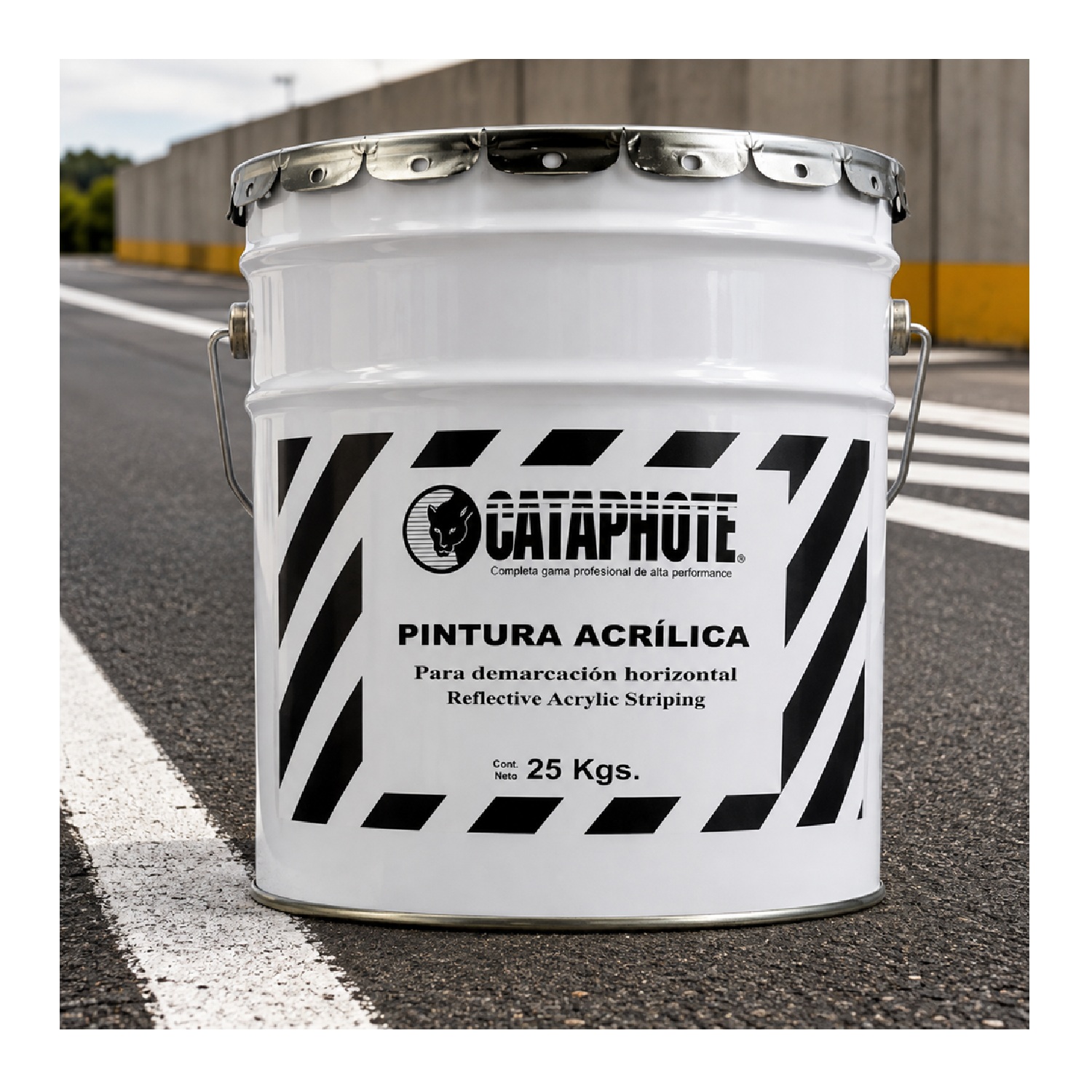 Pintura Alto Tráfico Cataphote Acrílica Base Solvente Blanca 25 kg - Imagen 2