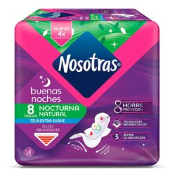 Alternative view of Toallas Femeninas Nosotras Nocturna Natural Tela Extra Suave 8 Toallas