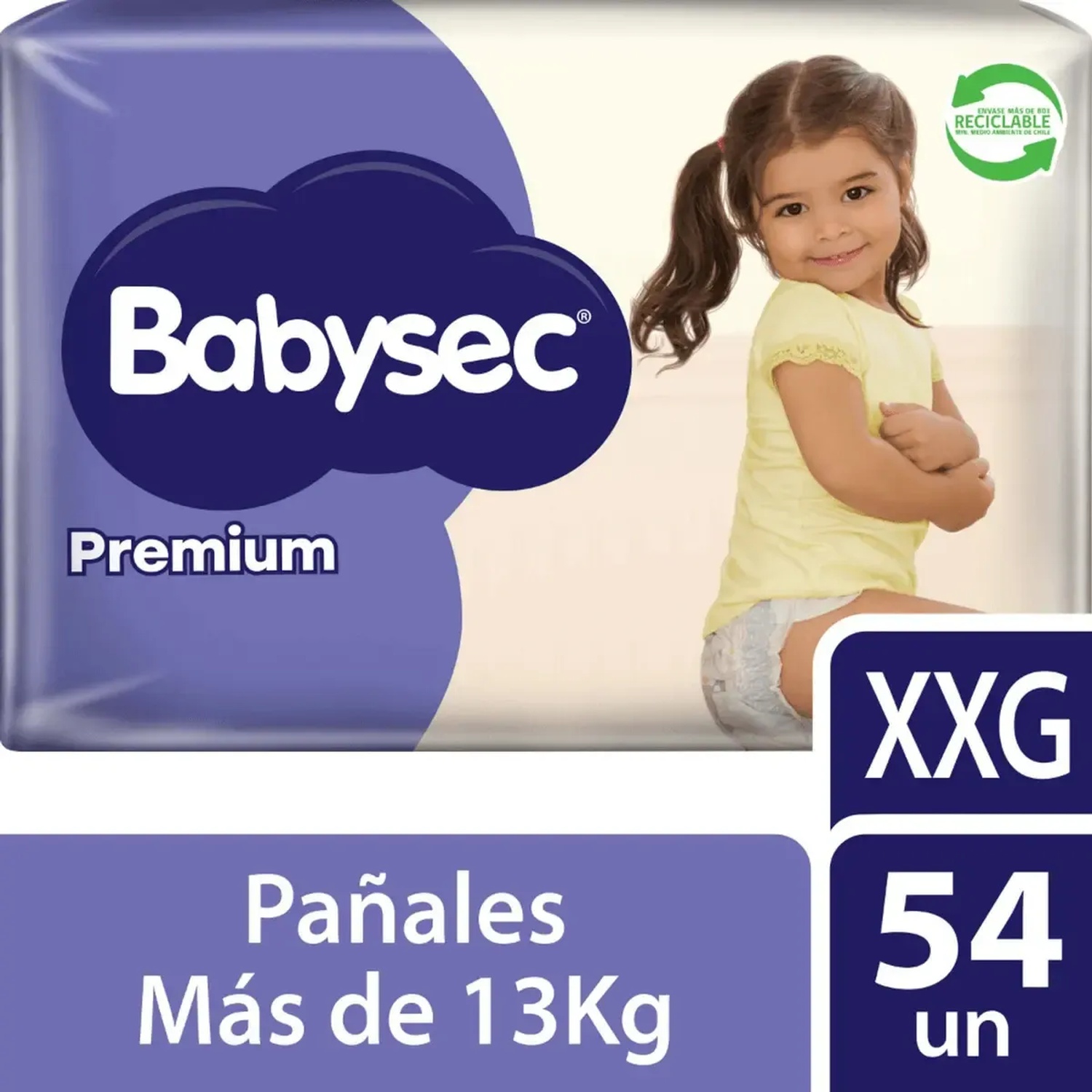 Pañal Bebe Babysec Premium Talla XXG Paq 54 Und - Imagen 2