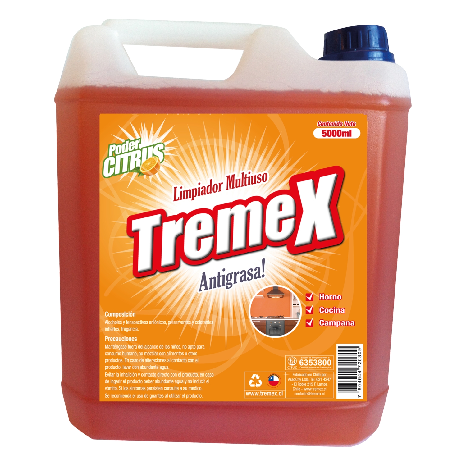 Limpiador Antigrasa Tremex 5 Litros Naranja