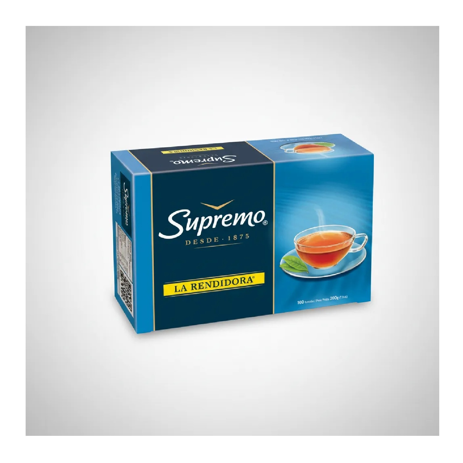 Té Supremo La Rendidora Caja Azul Pack 100 Bolsitas - Imagen 2
