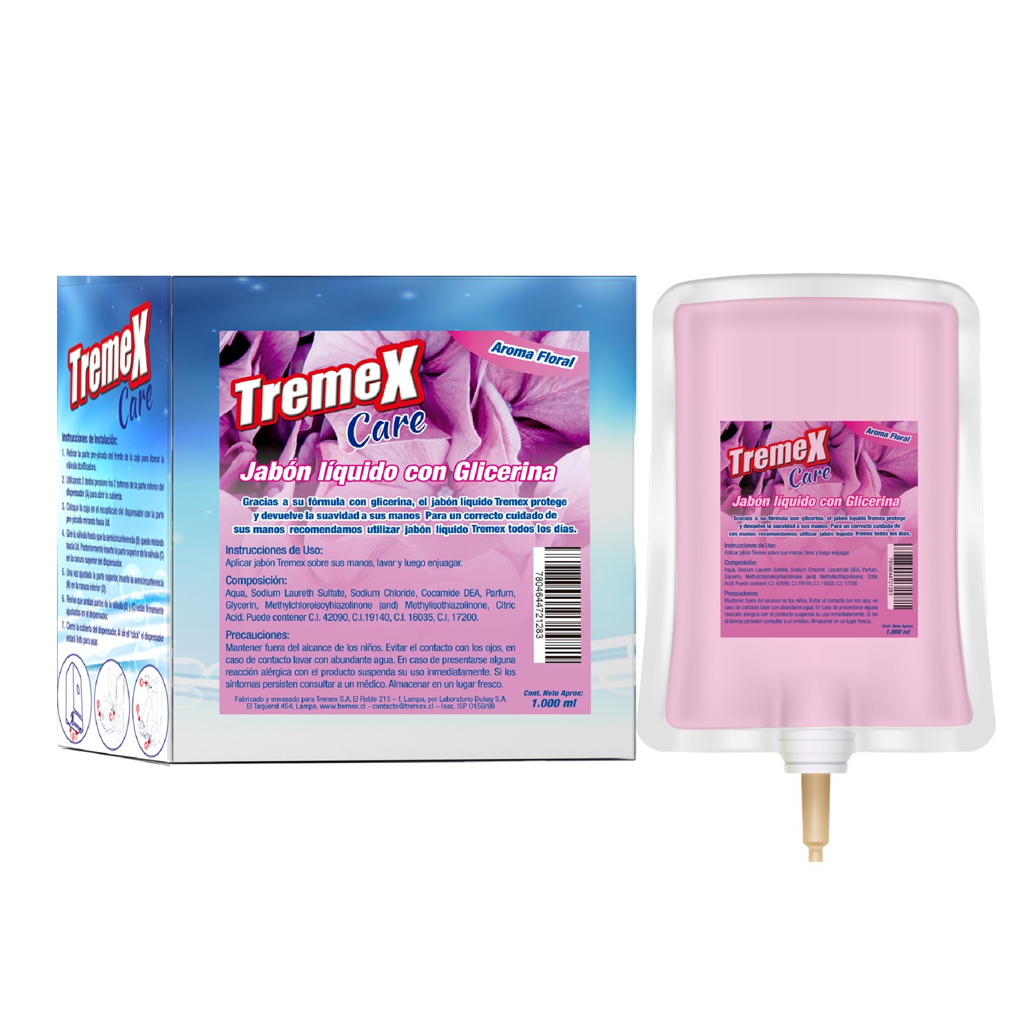 Jabon LiqTremex Care Sachet Glicerina Floral 1 L - Imagen 2