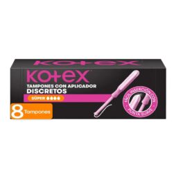 Tampones Kotex Super con Aplicador 8 UND