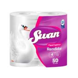 Papel Higiénico Swan Rendidor Doble Hoja 50m X 4 Rollos