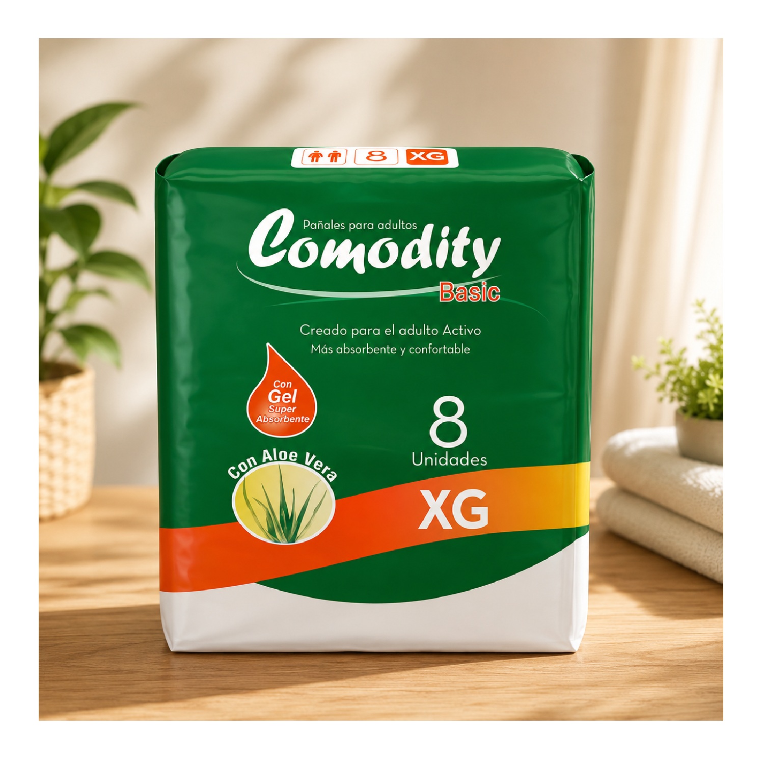 Pañal Adulto Comodity Basic Talla XG Pack 8 Unidades - Imagen 2