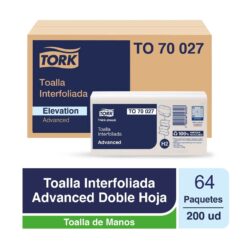 Pack x64 - Toalla Interfoliada Tork Advanced 200 Hojas Doble Hoja Modelo TO70027 - 4 Cajas