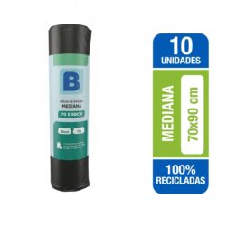 Bolsa de Basura B Negra Rollo de 70 x 90 cm 10 Unidades