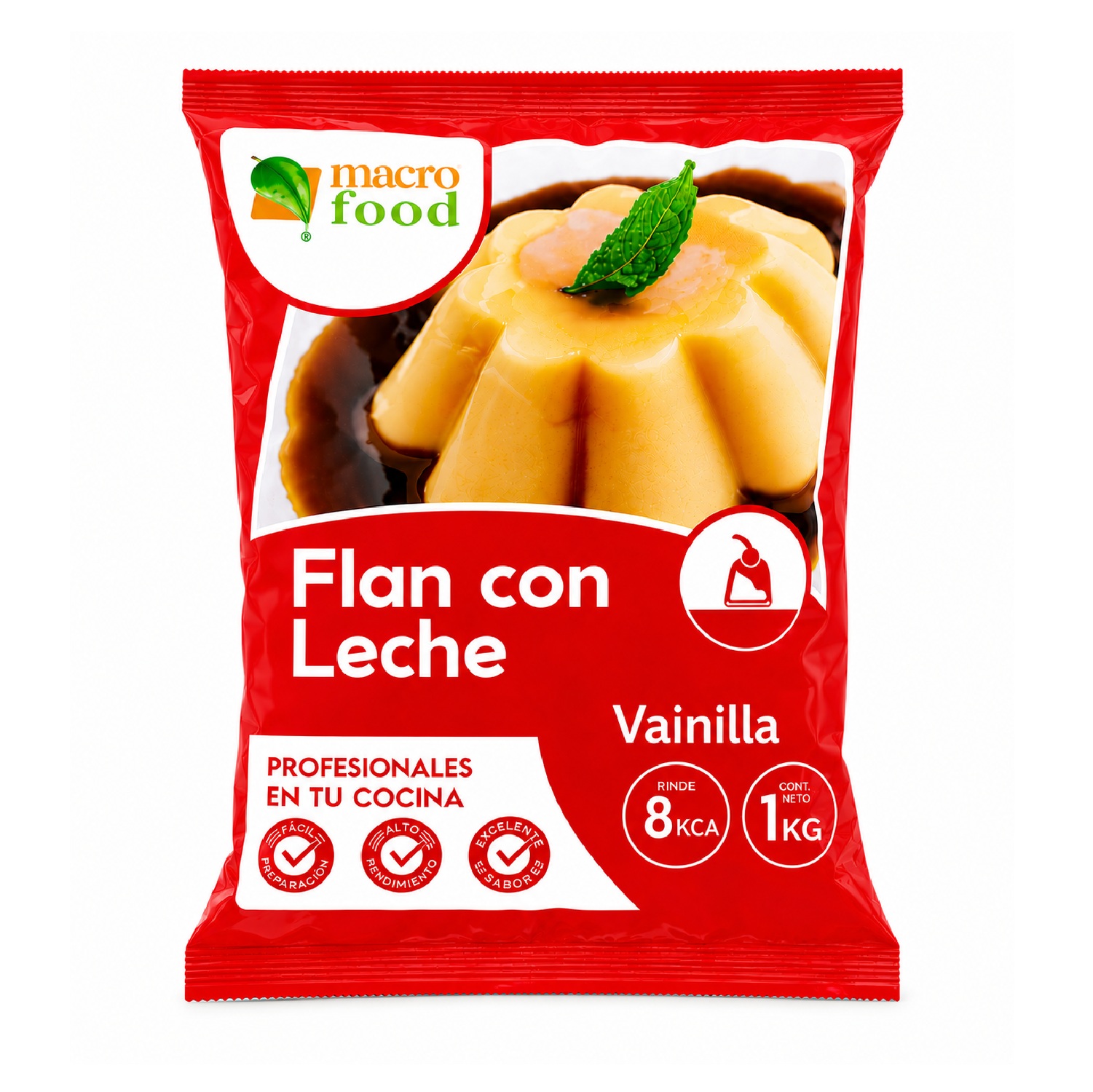Flan en Polvo con Leche Vainilla Macrofood 1 kg