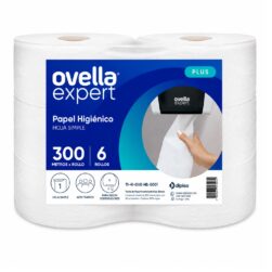Papel Higiénico Ovella Expert Plus Hoja Simple 300 m Pack 6 Rollos