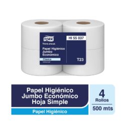 Papel Higiénico Tork Higiénico Simple Hoja 4 Unidades x 500mts Modelo HI55037