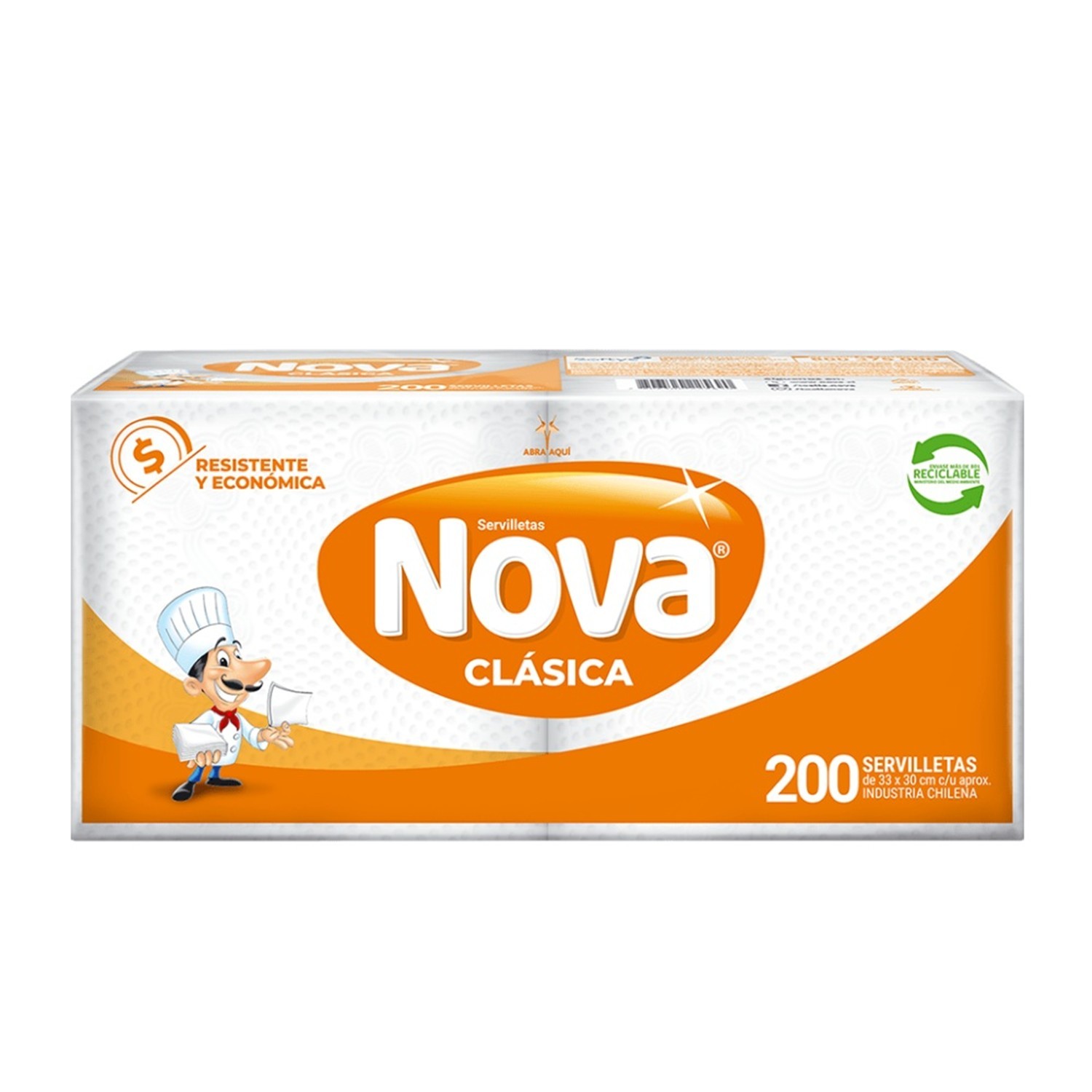 Servilletas Nova Clásica Pack Familiar Cóctel 200 Un Blanco - Imagen 2