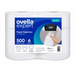 Papel Higiénico Ovella Expert Plus Hoja Simple 500 Metros Pack 6 Rollos