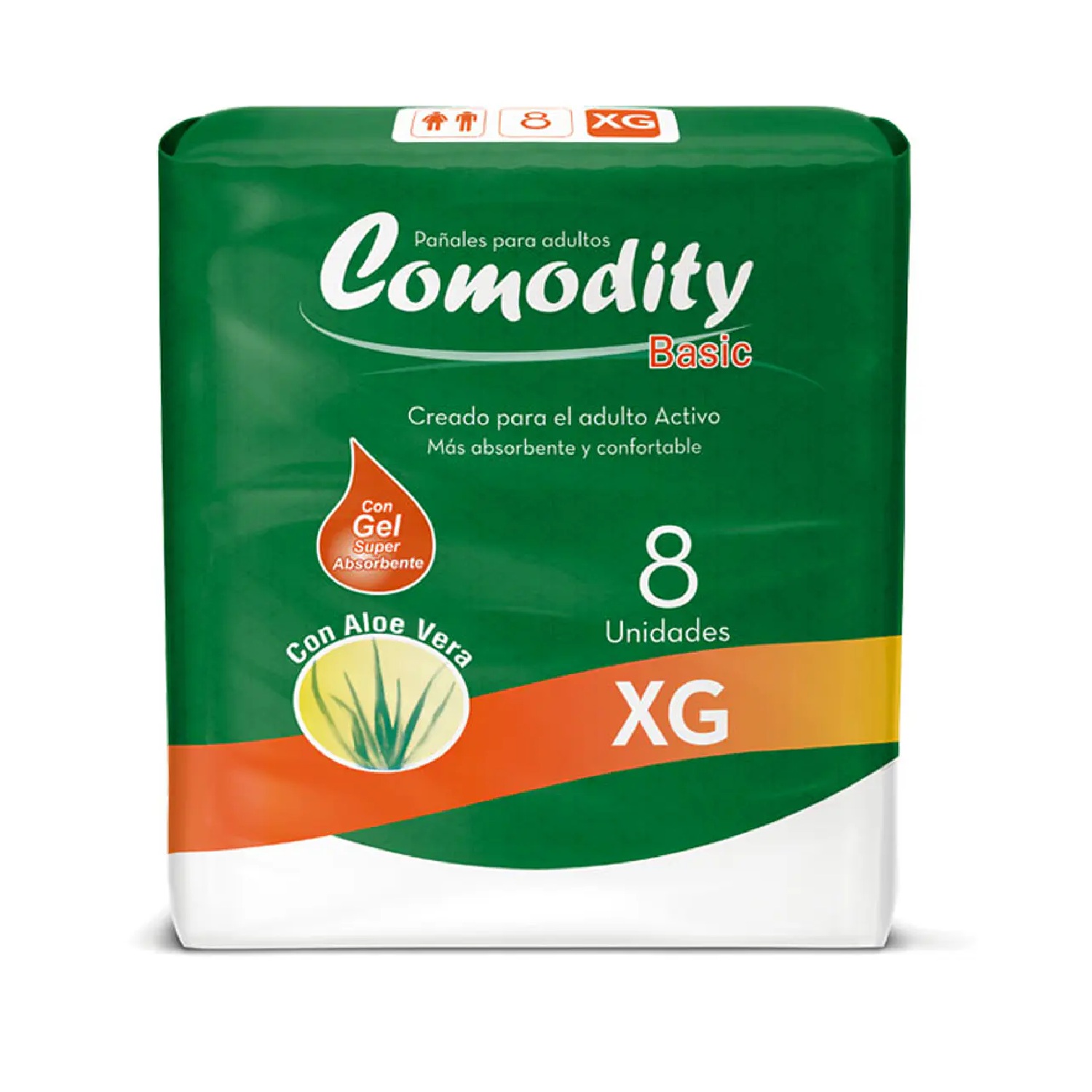 Pañal Adulto Comodity Basic Talla XG Pack 8 Unidades
