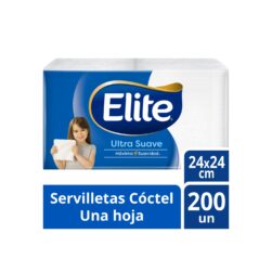 Servilletas Elite Hoja Simple 24 x 24 cm Pack 200 Unidades