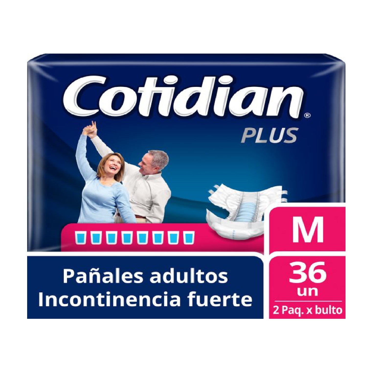 Pañal Adulto Cotidian Plus M 36 Unid | Protección Avanzada y Comodidad
