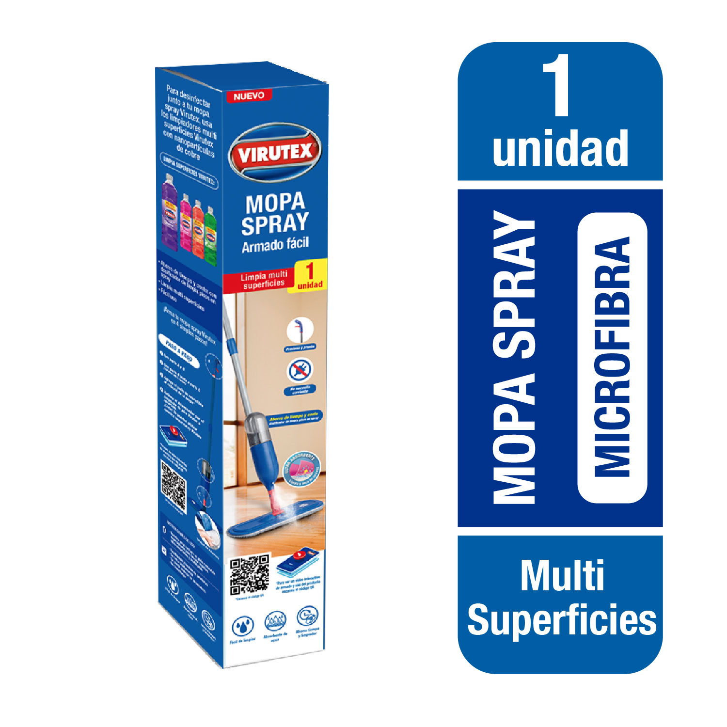 Mopa Plana Virutex Microfibra con Spray 1 Unidad