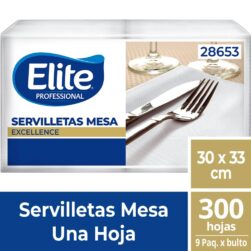 Servilletas de Mesa Elite Hoja Simple 30 x 33 cm Pack 300 Unidades