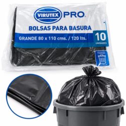 Bolsa de Basura Virutex Pro 80x110 cm Pack 10 Unidades Plana | Resistente
