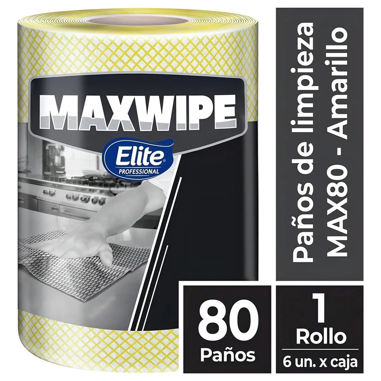 Paño Reutilizable Elite Maxwipe Max 80 Amarillo 80 Hojas