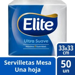 Servilletas de Mesa Elite Desechables Hoja Simple 33 x 33 cm Pack 50 Hojas