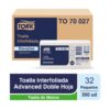 Pack x32 - Toalla Interfoliada Tork Advanced 200 Hojas Doble Hoja Modelo TO70027 - 2 Cajas