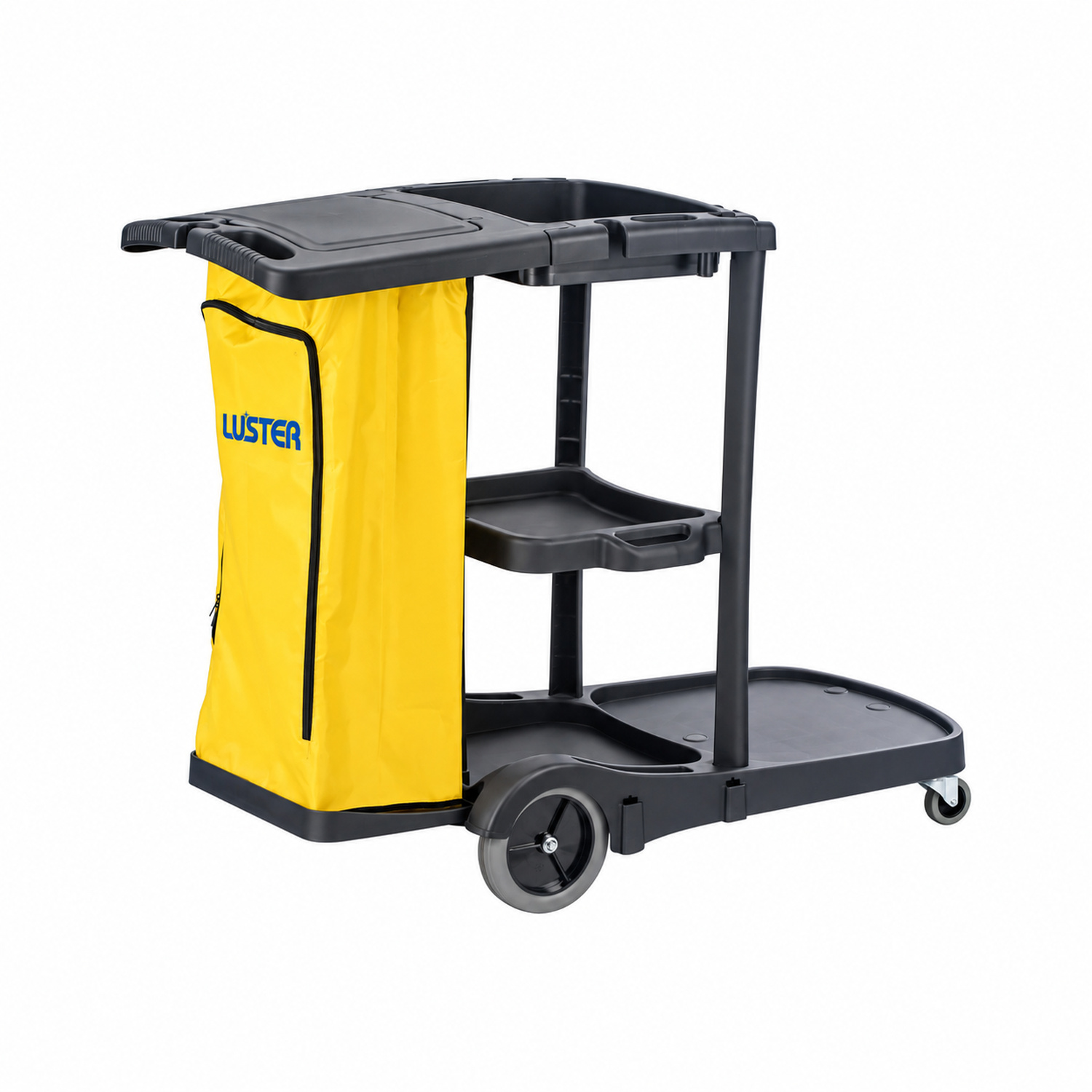 Carro Portaútiles de Aseo con Tapa y Bolsa Negro - Imagen 2