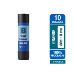 Pack x10 Bolsa Basura Agustín Negra Rollo 80x110 10 Unid