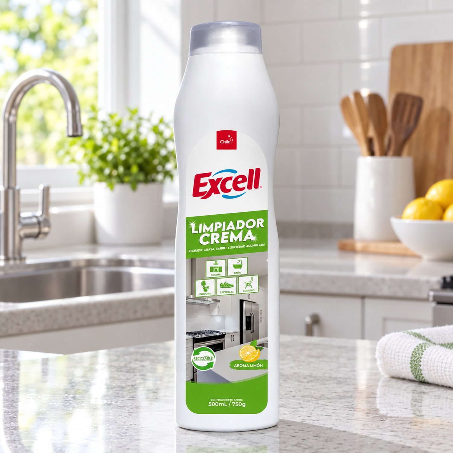 Limpiador en Crema Excell Limón 750 g 1 Unidad - Imagen 2