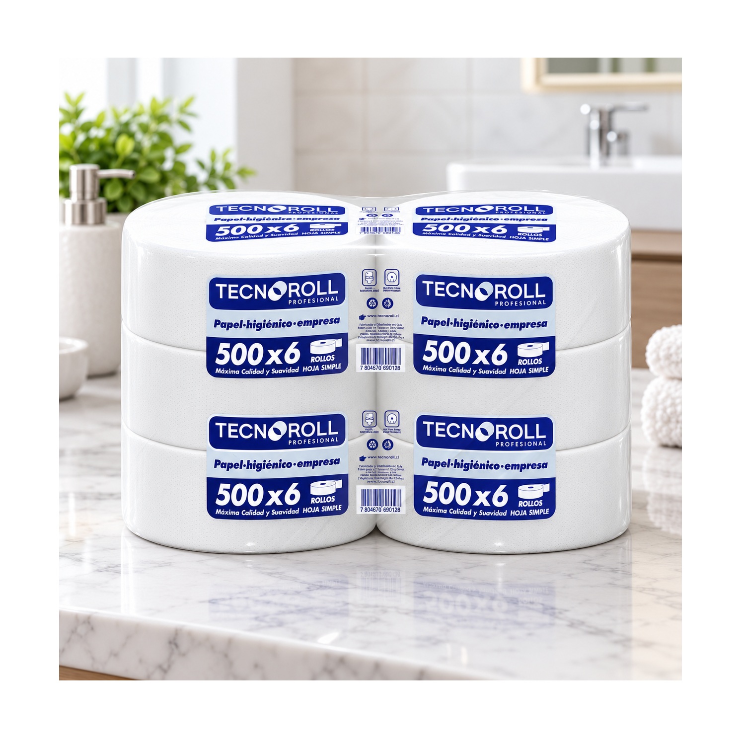 Papel Higiénico Tecnopapel 500 m Pack 6 Rollos - Imagen 2