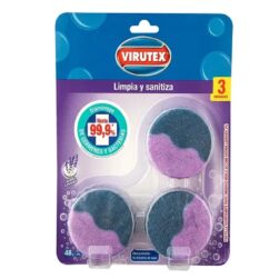 Pastilla Inodoro Wc X3 Sanitizante Lavanda Estanque Virutex
